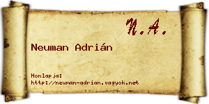Neuman Adrián névjegykártya